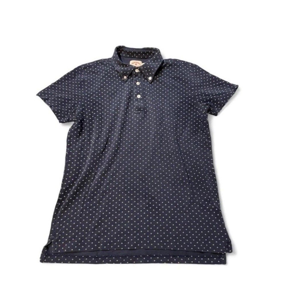 Vintage Brooks Brothers Red Fleece Navy Blue Black Patterned Mens Polo Shirt M